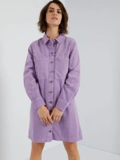 Vestido Camisero Vaquero - Morado -Zalaris Tienda vestido camisero vaquero morado zn779 2 frb3