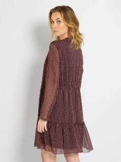 Vestido Con Cuello Panadero - Burdeos -Zalaris Tienda vestido con cuello panadero burdeos za847 1 frb3