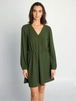 Vestido Con Escote Cruzado - KOMU VERDE -Zalaris Tienda vestido con escote cruzado komu verde asa95 3 frb4