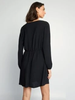 Vestido Con Escote Cruzado - Negro -Zalaris Tienda vestido con escote cruzado negro asa95 2 frb4