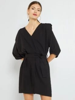 Vestido Corto Cero Residuos + Coletero - 2 Piezas - Negro -Zalaris Tienda vestido corto cero residuos coletero 2 piezas negro zh233 1 frb5