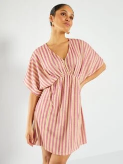 Vestido Corto Con Brillos - ROSA -Zalaris Tienda vestido corto con brillos rosa zq784 1 frb3