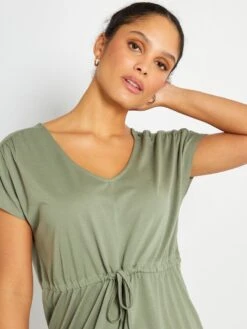 Vestido Corto Con Cordón Ajustable 'JDY' - KAKI -Zalaris Tienda vestido corto con cordon ajustable jdy kaki abv67 2 frb4