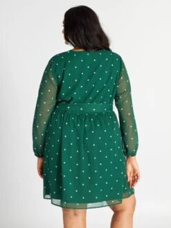 Vestido Corto Con Escote De Pico - VERDE -Zalaris Tienda vestido corto con escote de pico verde aev19 2 frb3