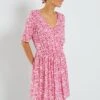 Vestido Corto Con Estampado De Fantasía - ROSA