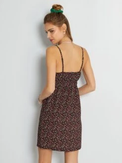 Vestido Corto Con Motivos - NEGRO -Zalaris Tienda vestido corto con motivos negro zr774 3 frb4