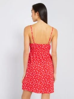 Vestido Corto Con Motivos - ROJO -Zalaris Tienda vestido corto con motivos rojo zr774 5 frb3