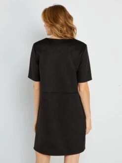 Vestido Corto De Antelina - Negro -Zalaris Tienda vestido corto de antelina negro zi686 2 frb4