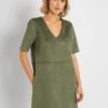 Vestido Corto De Antelina - Verde Oscuro