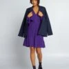 Vestido Corto De Crespón - PURPURA -Zalaris Tienda vestido corto de crespon purpura aiw86 1 frb1
