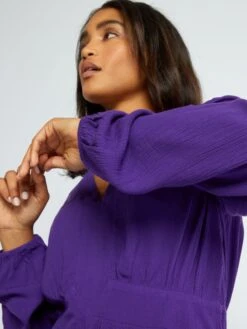 Vestido Corto De Crespón - PURPURA -Zalaris Tienda vestido corto de crespon purpura aiw86 1 frb3