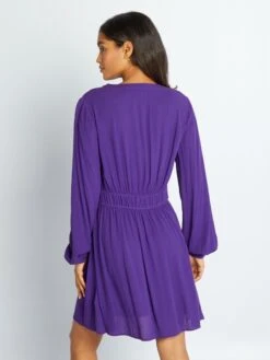 Vestido Corto De Crespón - PURPURA -Zalaris Tienda vestido corto de crespon purpura aiw86 1 frb4