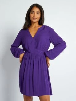 Vestido Corto De Crespón - PURPURA -Zalaris Tienda vestido corto de crespon purpura aiw86 1 frb5