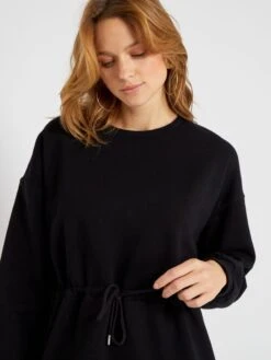 Vestido Corto De Felpa Liso - Negro -Zalaris Tienda vestido corto de felpa liso negro zi702 2 frb4