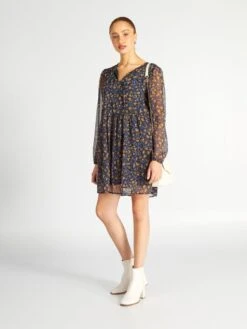 Vestido Corto De Manga Larga 'JDY' - AZUL