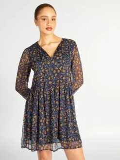 Vestido Corto De Manga Larga 'JDY' - AZUL -Zalaris Tienda vestido corto de manga larga jdy azul amv58 3 frb4