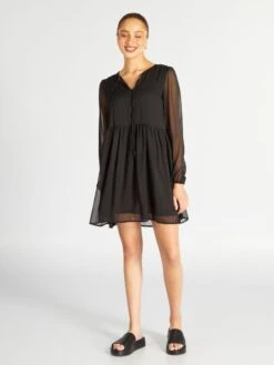 Vestido Corto De Manga Larga 'JDY' - Negro -Zalaris Tienda vestido corto de manga larga jdy negro amv58 1 frb3