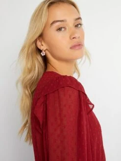 Vestido Corto De Plumeti - ROJO 11 Vestido Corto De Plumeti - ROJO -Zalaris Tienda vestido corto de plumeti rojo aoa57 2 frb5