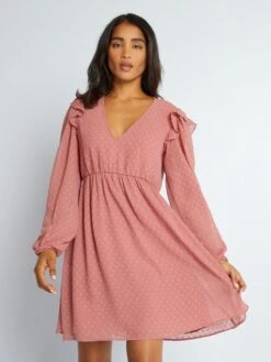 Vestido Corto De Plumeti - ROSA -Zalaris Tienda vestido corto de plumeti rosa aoa57 5 frb3