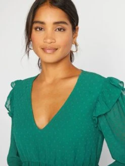 Vestido Corto De Plumeti - Verde -Zalaris Tienda vestido corto de plumeti verde aoa57 3 frb5