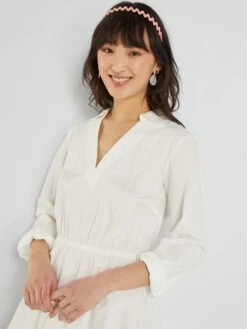 Vestido Corto De Popelina - Blanco -Zalaris Tienda vestido corto de popelina blanco zn780 1 frb3