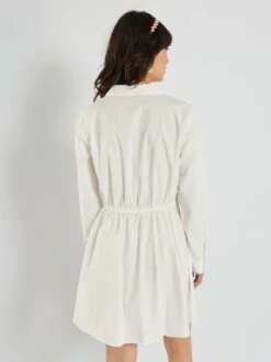 Vestido Corto De Popelina - Blanco -Zalaris Tienda vestido corto de popelina blanco zn780 1 frb4