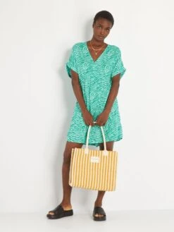 Vestido Corto Estampado - AZUL -Zalaris Tienda vestido corto estampado azul zq772 1 frb3