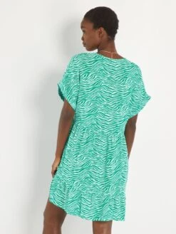 Vestido Corto Estampado - AZUL -Zalaris Tienda vestido corto estampado azul zq772 1 frb4