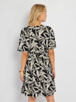 Vestido Corto Estampado - NEGRO -Zalaris Tienda vestido corto estampado negro adz71 2 frb3