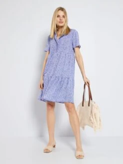 Vestido Corto Vaporoso 'JDY' - AZUL -Zalaris Tienda vestido corto vaporoso jdy azul abv20 1 frb2