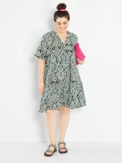 Vestido Corto Vaporoso 'Only' - VERDE -Zalaris Tienda vestido corto vaporoso only verde amd81 1 frb4