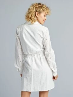 Vestido Cruzado Con Bordado Inglés - Blanco -Zalaris Tienda vestido cruzado con bordado ingles blanco axz55 2 frb3