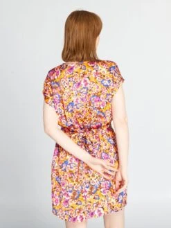 Vestido Cruzado De Flores - NARANJA -Zalaris Tienda vestido cruzado de flores naranja atn93 1 frb3