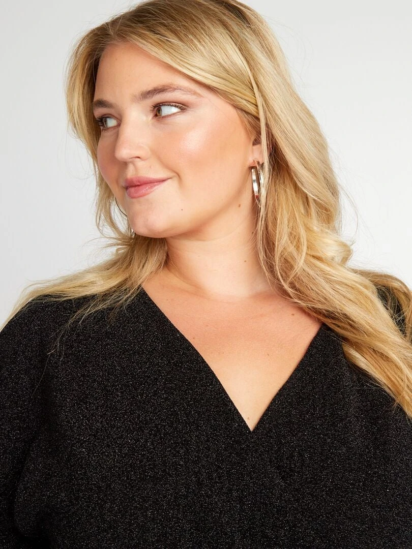 Vestido Cruzado De Punto - NEGRO 1 5 Vestido Cruzado De Punto - NEGRO 1 - Imagen 3