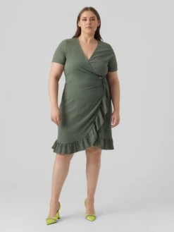 Vestido Cruzado 'Véro Moda Curve' - VERDE -Zalaris Tienda vestido cruzado vero moda curve verde amd77 2 frb2