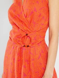 Vestido De Estilo Cruzado De Lino - ROSA -Zalaris Tienda vestido de estilo cruzado de lino rosa aea27 1 frb4