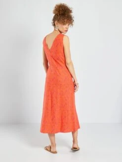 Vestido De Estilo Cruzado De Lino - ROSA -Zalaris Tienda vestido de estilo cruzado de lino rosa aea27 1 frb5