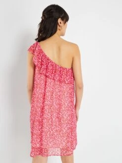 Vestido De Flores Con Hombros Descubiertos - ROSA -Zalaris Tienda vestido de flores con hombros descubiertos rosa zq484 1 frb4