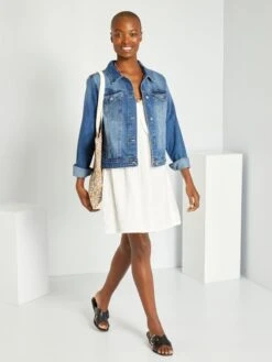 Vestido De Gasa De Algodón - BLANCO 7 Vestido De Gasa De Algodón - BLANCO -Zalaris Tienda vestido de gasa de algodon blanco abz64 1 frb2