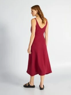 Vestido De Gasa De Algodón - ROJO -Zalaris Tienda vestido de gasa de algodon rojo aul02 1 frb3