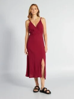 Vestido De Gasa De Algodón - ROJO -Zalaris Tienda vestido de gasa de algodon rojo aul02 1 frb4