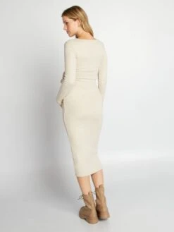 Vestido De Lactancia - BEIGE -Zalaris Tienda vestido de lactancia beige ajt57 1 frb3