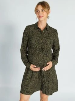 Vestido De Lactancia - KAKI -Zalaris Tienda vestido de lactancia kaki ajt36 2 frb2