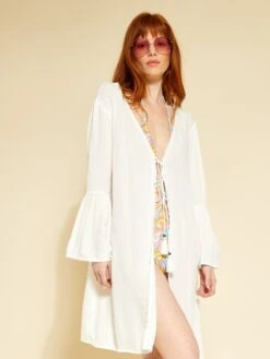 Vestido De Playa De Macramé - Blanco -Zalaris Tienda vestido de playa de macrame blanco zs089 1 frb2