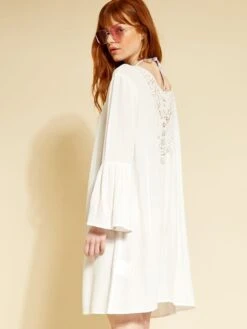 Vestido De Playa De Macramé - Blanco -Zalaris Tienda vestido de playa de macrame blanco zs089 1 frb3