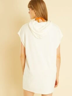 Vestido De Playa De Rizo - Blanco -Zalaris Tienda vestido de playa de rizo blanco zs134 1 frb3