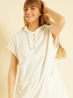 Vestido De Playa De Rizo - Blanco -Zalaris Tienda vestido de playa de rizo blanco zs134 1 frb5