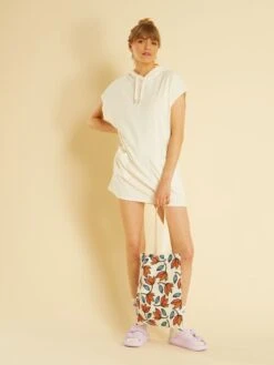 Vestido De Playa De Rizo - Blanco -Zalaris Tienda vestido de playa de rizo blanco zs134 1 frb6