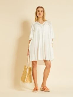 Vestido De Playa Vaporoso - Blanco