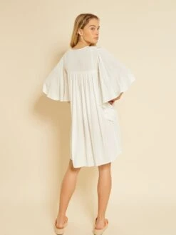 Vestido De Playa Vaporoso - Blanco -Zalaris Tienda vestido de playa vaporoso blanco zs090 3 frb4